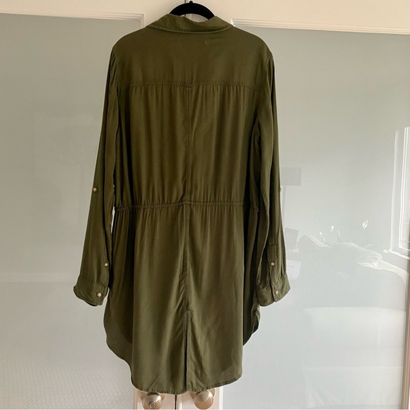 Abercrombie & Fitch - Long-Sleeve Utility Dress - Olive Green - Small - Picture 4 of 12